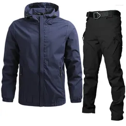 Men's Jackets 2024 Men Outdoor Hiking Suits Waterproof Hooded Windbreaker Coat MenAutumn Casual Jacket Tactics Military 5XL
