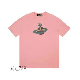 Viviane Westwood Men's Spray Orb T-shirt DUYOU Vivienne West Wood T-shirt Brand Clothing Men Women Summer T Shirt with Letters Cotton 898