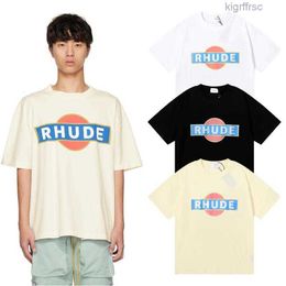 Designer Fashion Clothing Tees Hip Hop Tshirts Rhude Vintage Racer Minimalist Printed Men Loose Fitting Couple Casual Summer Tshirt Streetwear Tops Sportswe 7WY0