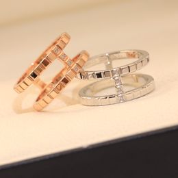 New product Seiko European and American cross-border double-layer ice block ring, herringbone hollow ring, light luxury and high-end feeling