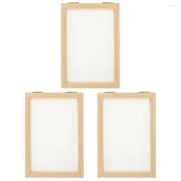 Frames 3 Pcs Paper Frame Making Screen Handicraft Kit Handmade Educational Mesh Wooden