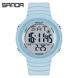 Sanda Hot Selling New Electronic Simple Personalised Night Glow Multi Functional Outdoor Sports Men's and Women's Watch