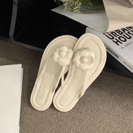 Slippers Summer New Women Flip Flops Brand Flowers Design Slippers Fashion Soft Flats Ladies Elegant Slides Shoes Outdoor Dress Sandalias Q240318