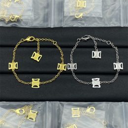 Classic designer charm bracelet geometric mens jewelry bracelets vintage plated gold chains trendy bracelet wedding anniversary gift minimalist zh186 E4