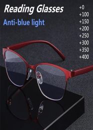 Sunglasses Fashionable Steel Leather Antiblue Full Frame Reading Glasses Business Computer For Elderly Men And Women8853816