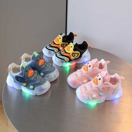 HBP Non-Brand LED Kids Sneakers Children Baby Girls Boys Letter Mesh Led Socks Sport Run Sneakers Shoes Light Up Shoes Chaussures pour enfants