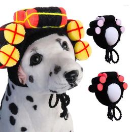 Dog Apparel Hair Costume Cosplay Wigs Warm Soft Pet Winter Hat Party Accessories Funny Cat Knitting For Cats Dogs Puppy