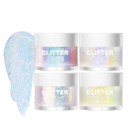 Holographic Body Glitter Gel for Body Face Hair and Lip Color Changing Glitter Gel Under Light Vegan Cruelty Free Makeup