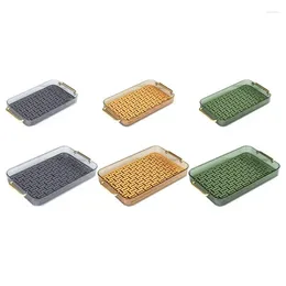 Tea Trays Tray Double Layer Dual-Layer Design Decorative Organizer Multifunctional Serving With Handle For Living Room