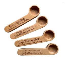Coffee Scoops Measuring Spoon Engraved Spoons Bag Clip Kitchen Tool Decor