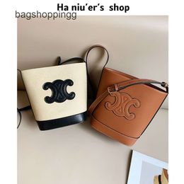 Bucket bag messenger bag designer Cell Canvas split leather Cowhide has a beautiful capacity Triumphal Arch Bucket Bag for Women New Womens Shoulder VGMQ