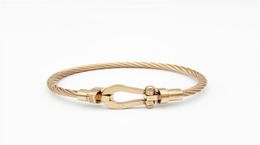 2023 Fashion String Bracelet Women's Bracelet S925 Yellow Gold Sterling Silver Brand Fashion Women's Men Bracelet with Horseshoe Clasp6803439