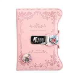360 Pages Notebook Password Book Diary Lock Girl Notepad School Office Stationery Supplies Children Gifts 240311