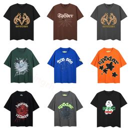 t shirt designer t shirt sp5der shirt mens tshirt top quality spider print round neck hip hop rap pure cotton loose version short sleeve summer wear fashion brand