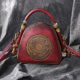 Shoulder Bags YourSeason Vintage Bag Ladies Totes Handmade Totem Handbags Cowhide Women Messenger Genuine Leather
