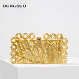 Women Acrylic Box Evening Clutch Bags For Wedding Party Luxury gold black silver ivory Purses And Handbags Designer High Quality 240402