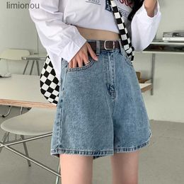 Women's Shorts 2024 Women Summer Fashion High Waist Denim Shorts Female Wide Leg Short Pants Ladies Streetwear Straight Jeans Shorts K13C243128