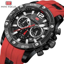 MINI FOCUS Sport Lässige wasserdichte Quarz-Multifunktions-Glow-Herrenuhr 0349G