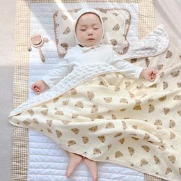 Blankets 110 100cm Velvet Baby Crepe Doudou Blanket Cover Born Child Quilt Muslin