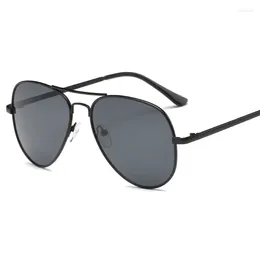 Sunglasses Men's Polit Metal Frame Male Sun Glasses Fashion Mirror Coating UV400 2024 Hipster Glass