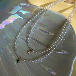 Chains 14K Gold Filled Natural Freshwater Pearl Zircon Beads Necklace Women Jewellery Designer T Show Runway Gown INS Japan Korea