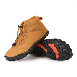 Fitness Shoes Plush Winter Walking Sneakers For Men Women Waterproof Barefoot Warm Fur Anti Slip Big Size Trekking Hiking Fashion