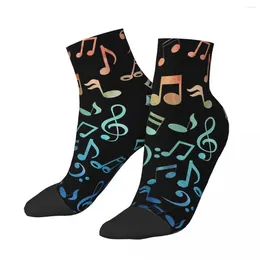 Men's Socks Funny Ankle Watercolour Music Notes Street Style Seamless Crew Sock Gift Pattern Printed