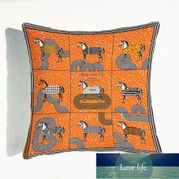 Light Luxury Horse Pillow Case Velvet Pillowcase with hidden zip Sofa Car Cushion Cover for Office Home Decoration