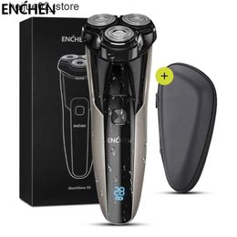 Electric Shavers ENCHEN electric shaver mens rechargeable rotary shaver with pop-up trimmer and travel case wet dry dual purpose beard trimmer Q240318