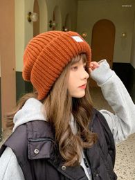 Berets Loose Large Head Circumference Knitted Hat Women's Winter Wool Warm In Autumn And Suitable For Round Face Small