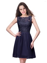 Casual Dresses MisShow Vintage Navy Blue Floral Lace Mini Skirt For Women Elegant O Neck Sleeveless Evening Dress Female Club Prom Party