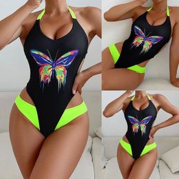 Women's Swimwear Sexy Contrast Neck Open Waist Piece Rhinestone Bikini Expensive Padded White Top