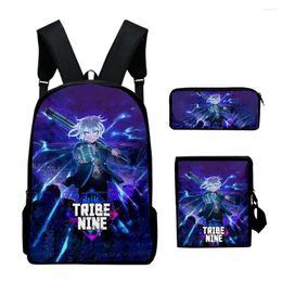 Backpack Fashion Trendy Cute Tribe Nine 3D Print 3pcs/Set Pupil School Bags Laptop Daypack Inclined Shoulder Bag Pencil Case