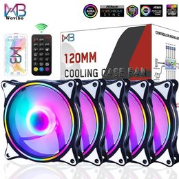 Wovibo 120mm Fan ARGB RGB Cooling Ventilador 6PIN Rainbow Computer Case Chassis Fans 12V Silent Adjust 12cm Aura Sync 240314