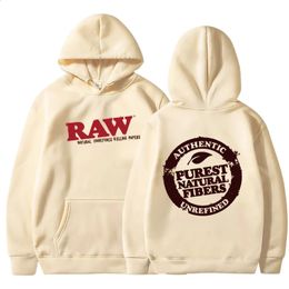 RAW Fashion Hoodie Mens Sweatshirt Polar Fleece Hooded Harajuku Hip Hop Casual Ladies High Quality Pullover 240312