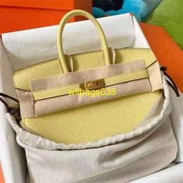 Tote Bags Genuine Leather Bk Habdbags 2024 New Fashion Layer Cowhide Litchi Pattern Platinum Bag Leather Womens Bag Handbag One Shoulder Togo have logo HB0HT1