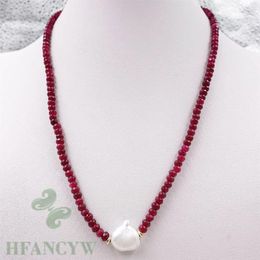 Pendants Red Chalcedony Freshwater Baroque Pearl Pendant Necklace Diy Accessories Women Chain Hang Real Classic Jewellery