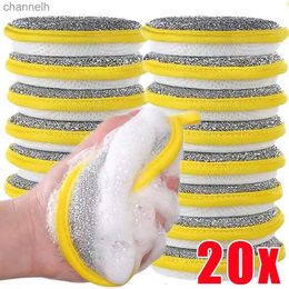 Other Household Cleaning Tools Accessories 20/5Pcs Double Side Dishwashing Sponge Reusable Absorbent Scouring Pad Pan Pot Dish Wash Sponges Rags 240318