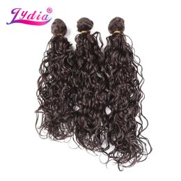 Weave Weave Lydia Synthetic Hair Weave 3pcs/pack Water Wave Dark Brown High Temperature Fiber 18" 20" 22" Weft Bundles For Women