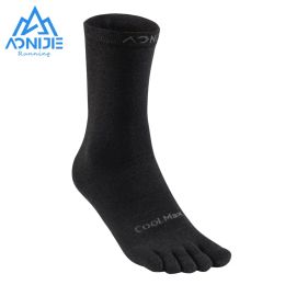 Socks One Pair AONIJIE E4831 Middle Tube Sports Bottoming Socks Thin Stocking Running Fivetoes Socks Toe Socks for Running Hiking Gym