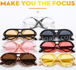 Women039s Designer Sunglasses Oversized Shades 90s Retro Black Yellow Pilot Sun Glasses for Lady UV400 Beach Eyewear7420417