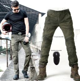 Army green uglybros MOTORPOOL UBS06 jeans men039s motorcycle jeans pants protection equipment moto pants racing7204833