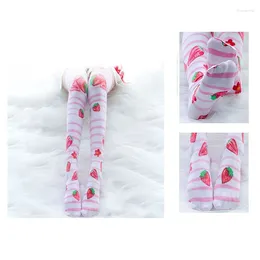 Women Socks Cute White Angel Over-the-knee Personalized Strawberry Thin Summer Elastic Women's Stockings Girls College