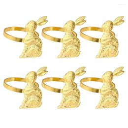 Table Cloth 6pcs Easter Themed Napkin Holders Buckles Rings Decors