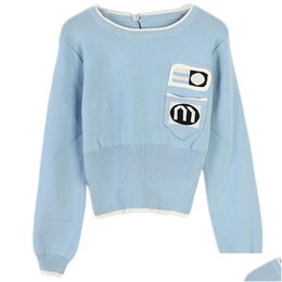 Womens Sweaters 902 2023 Autumn Brand Same Style Sweater Long Sleeve Crew Neck Plover Red Fashion Clothes High Quality Mingmei Drop De Ot976