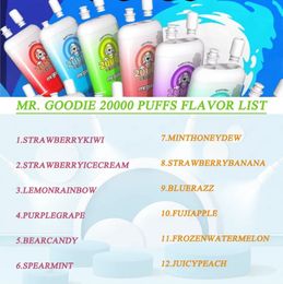 Mr goodie Mesh coil Wholesale I Vape Dual Pods 10k 15k 20k puff bar 2% 5% nicotine20000 puffs 20ml+20ml Oil Capacity Disposable Electronic Cigarette