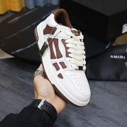 Couples Casual Leather Sports Shoes Fashionable Trendy Board Shoes Female Bone Shoes Luxury Designer Aqya