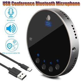 Speakers USB Conference Speaker Microphone Bluetooth 360° Omnidirectional Mic Speakerphone Volume&Mute Control for Notebook Mobile Phone