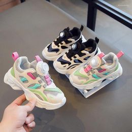 Walking Shoes Children Boy Girl Dad Rotating Buckle Shoelaces Summer Autumn Kid's Students Light Sports Running Casual Sneakers