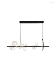 Chandeliers Kitchen Island Creative Minimalism LED Chandelier Room Decor Hanging Lamp Modern Suspension Home Appliance Dining Table